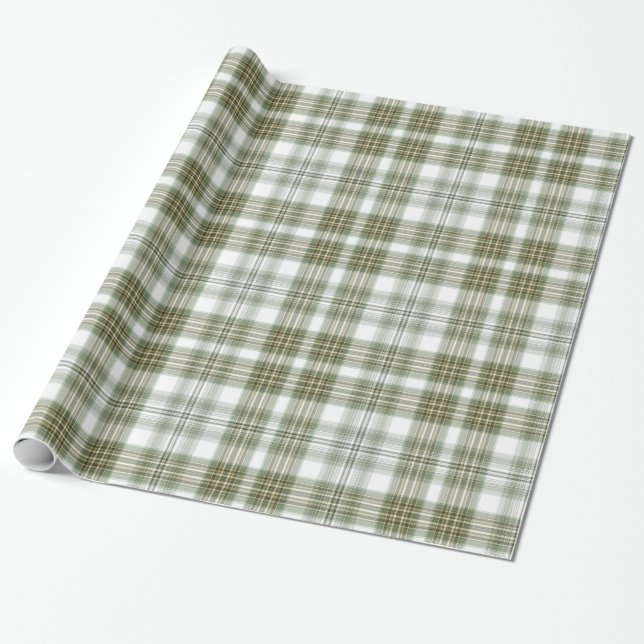 Grün und Weiß Kariert Geschenkpapier (Ungerollt)