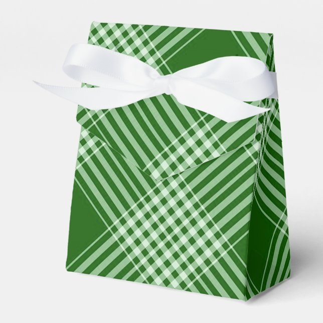 grün und weiß Kariert Geschenkschachtel (Vorderseite)