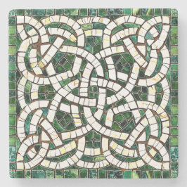 Grün und Weiß Knoststone Mosaik Steinuntersetzer
