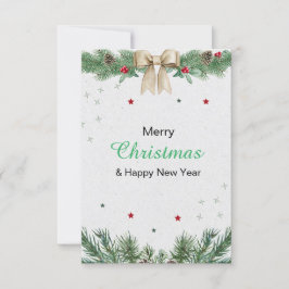 Grün und Weiß Moderne frohe Weihnachten Einladung