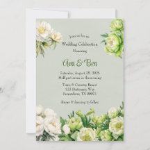 Grün und Weiß Peony Elegante Hochzeit