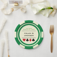 Grün und Weiß Poker Chip Las Vegas Wedding