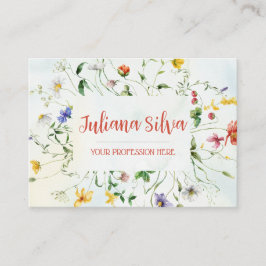 Grün und Weiß Rustikale Blume Sommer Visitenkarte