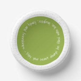 Grün und Weiß und stilvolle Papierschalen Pappteller