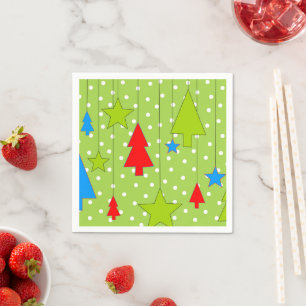 Grün und Weiß Weihnachtsbaum Serviette