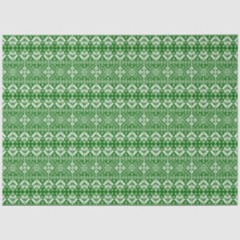 Grün und Weiß Weihnachtsmesse Isle Pattern Seidenpapier
