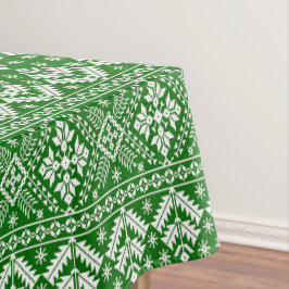 Grün und Weiß Weihnachtsmesse Isle Pattern Tischdecke