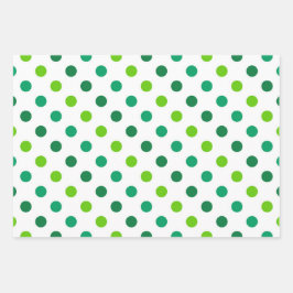GRÜN- UND WEISSTÖNE IRISCHE MUSTER GESCHENKPAPIER SET