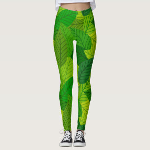 Grün verlasse Leggings. Leggings