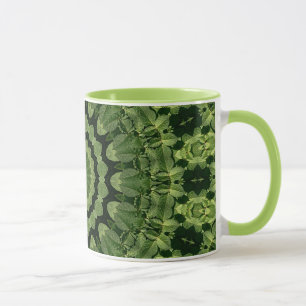 Grün verlässt Mandala Tasse