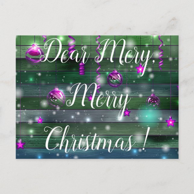 Grün Vintag Postkarte (Vorderseite)