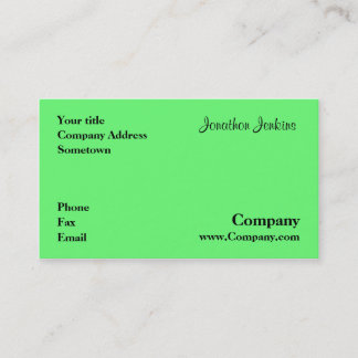 Grün Visitenkarte