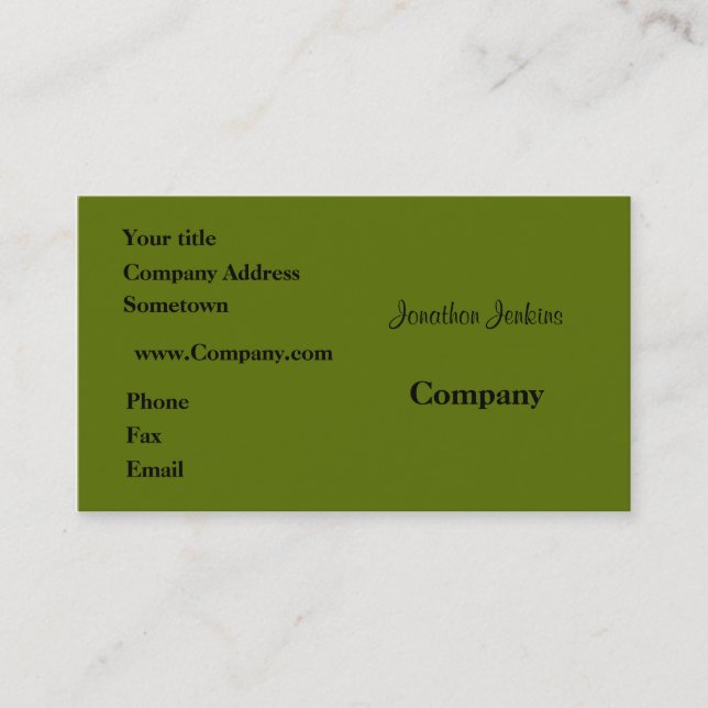 Grün Visitenkarte (Vorderseite)