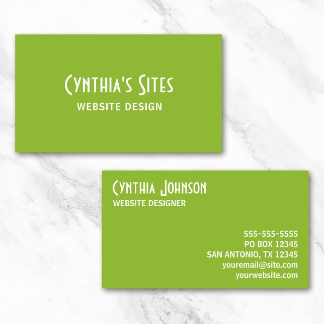 Grün Visitenkarte (Pea Soup Green Business Cards)