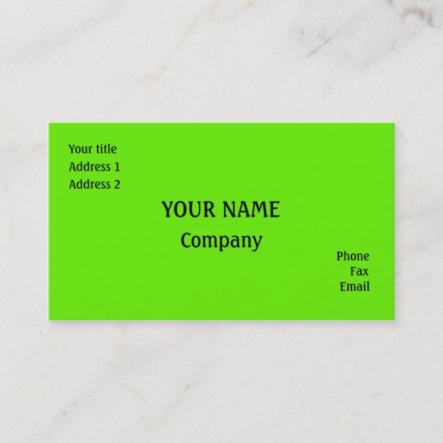 Grün Visitenkarte (Vorderseite)