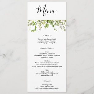 Grün von Wäldern Hochzeitsmenü oder Brautparty Einladung