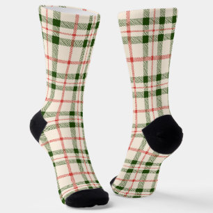 Grün von Weihnachtsgrün kariert Socken