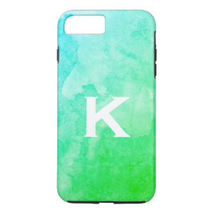 Grün / Wasserfarbe / Monogramm Case-Mate iPhone Hülle