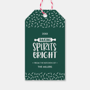 Grün   Weihnachtsgebäck - Spirituosen Urlaub Geschenkanhänger