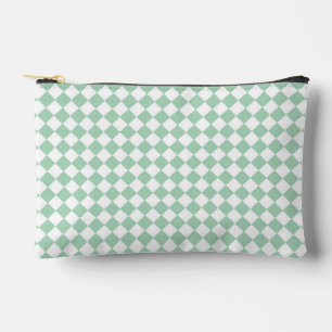 Grün Weiß Checker Diamantmuster Klein Zubehörtasche