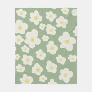 Grün-weiß floral  fleecedecke