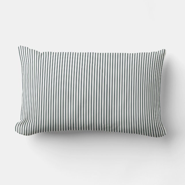 Grün/weiß gestreifte Elegantes Kissen. Lendenkissen (Vorderseite)