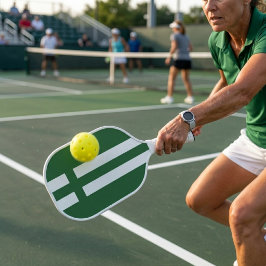 Grün-weiß gestreifte individuelle Monogramm Pickleball Schläger