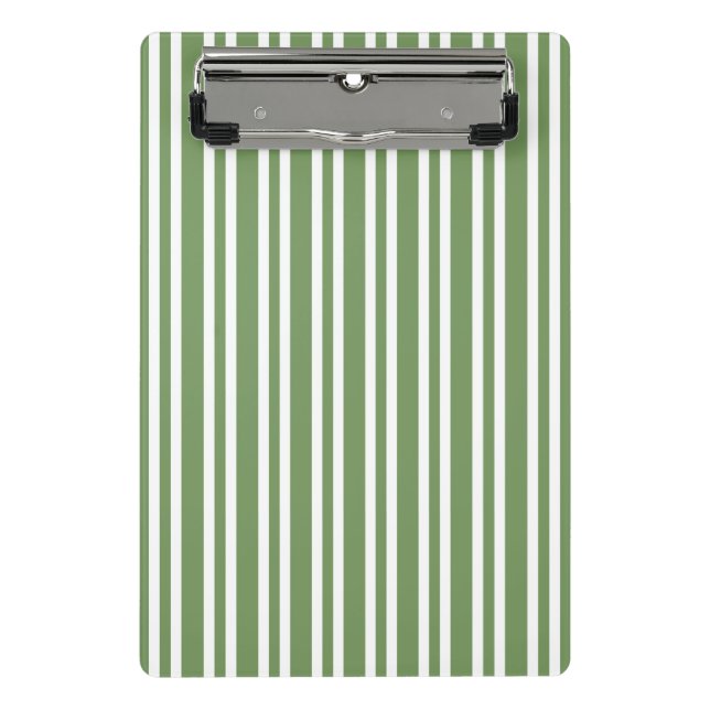 Grün-weiß gestreiftes Muster Mini Klemmbrett (Vorderseite)