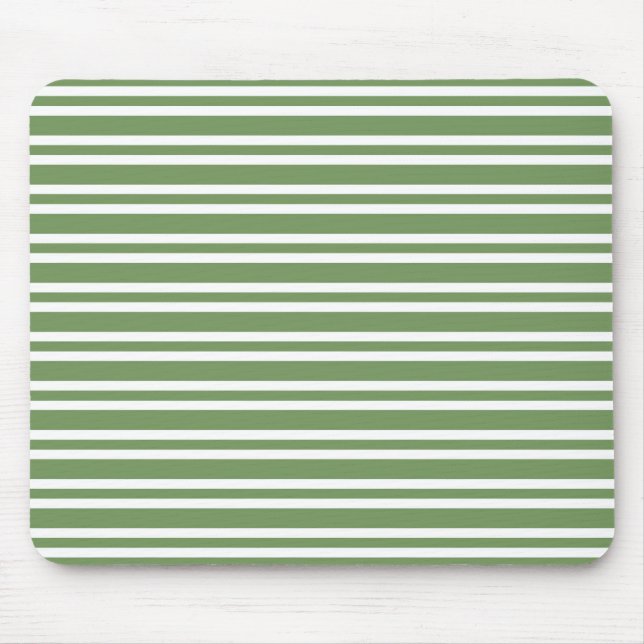Grün-weiß gestreiftes Muster Mousepad (Vorne)