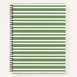 Grün-weiß gestreiftes Muster Notizbuch