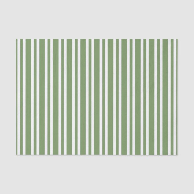 Grün-weiß gestreiftes Muster Seidenpapier (Vorderseite)