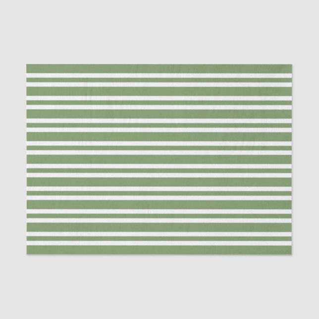 Grün-weiß gestreiftes Muster Seidenpapier (Vorderseite)