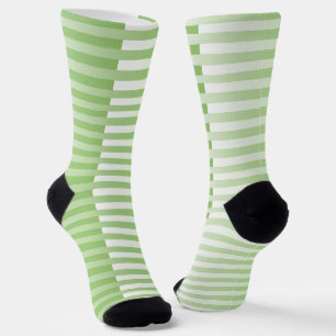 Grün-weiß gestreiftes Muster Socken