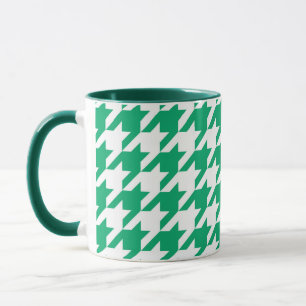 Grün Weiß Houndstooth Karo Tasse
