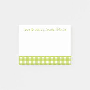 Grün-weiß karierte Gingham-Karo-Muster Post-it Klebezettel