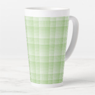 Grün Weiß Karo abstraktes Muster Milchtasse
