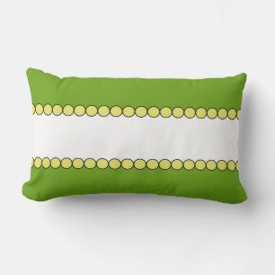 Grün-Weiß-Kissen mit gelbem Rand Lendenkissen