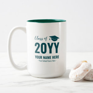 Grün & Weiß   Moderner individueller Abschlussgesc Zweifarbige Tasse