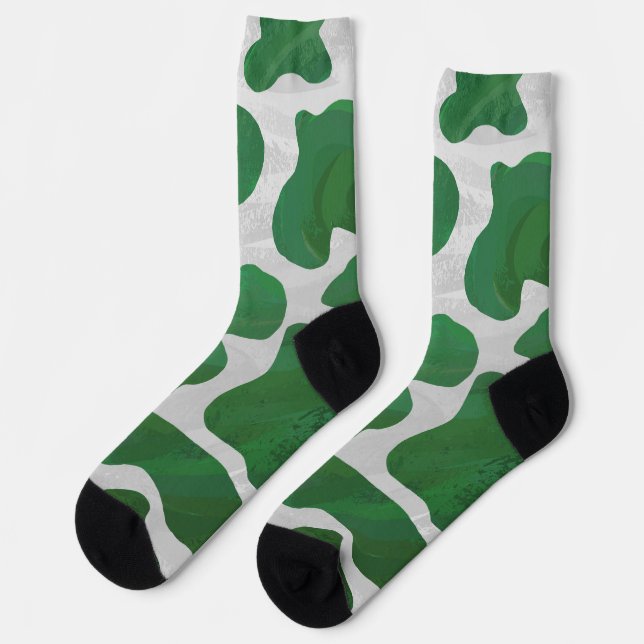 Grün-Weiß-Muster Socken (Linkes Detail)