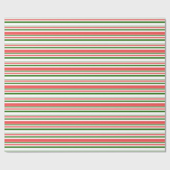 Grün, Weiß, Rot Weihnachtsgeschmack Geschenkpapier (Flach)