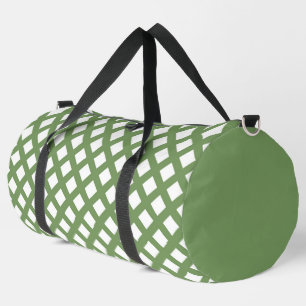 Grün Weiß Schachbrett Diamant Muster Groß Duffle Bag