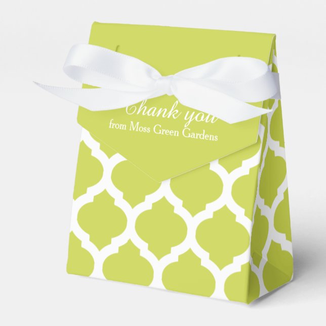 Grün-Weiß-Trellis-Muster danke Ihnen Geschenkboxen Geschenkschachtel (Vorderseite)
