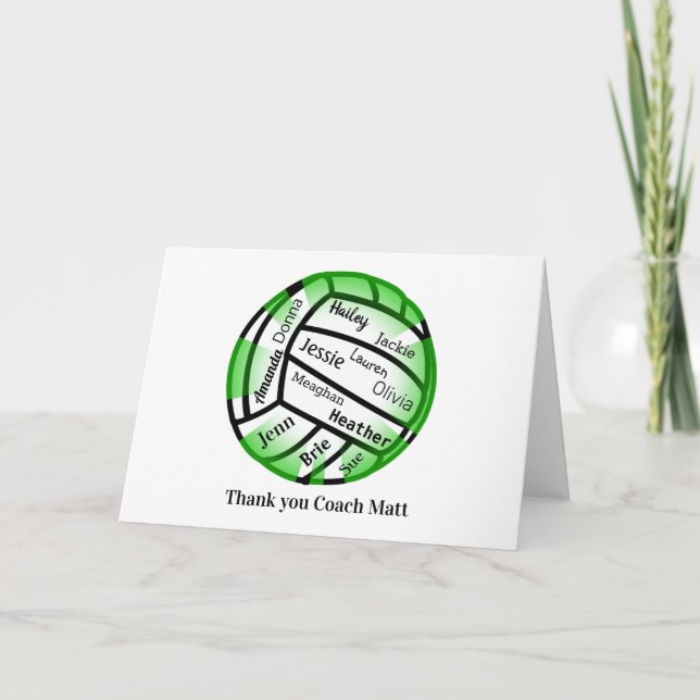 Grün-Weiß Volleyball Vielen Dank für die Cookarte Dankeskarte (Vorderseite)