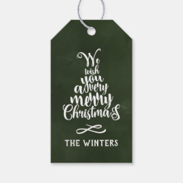 Grün & Weiß Weihnachtsbaumbriefe Geschenkanhänger