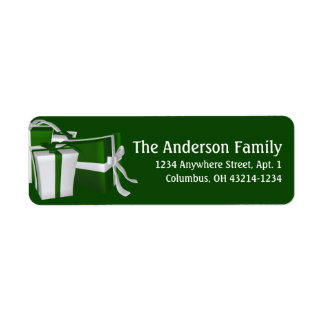 Grün & Weiß Weihnachtsgeschenke mit Adressetikette