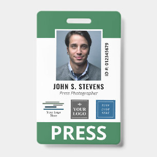 Grün Weiße 3 Logos Press ID Ausweis