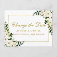 Grün weiße Blüten in Aquarellen ändern das Datum G