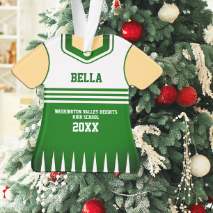 Grün-weiße Cheerleader-Uniform Ornament