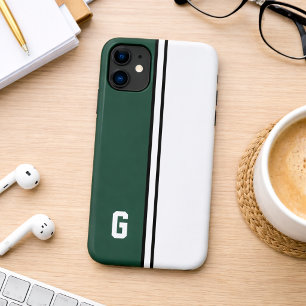 Grün-weiße College-Farben  Case-Mate iPhone Hülle