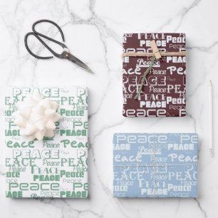 Grün Weiße Inspirierende Frieden  Geschenkpapier Set